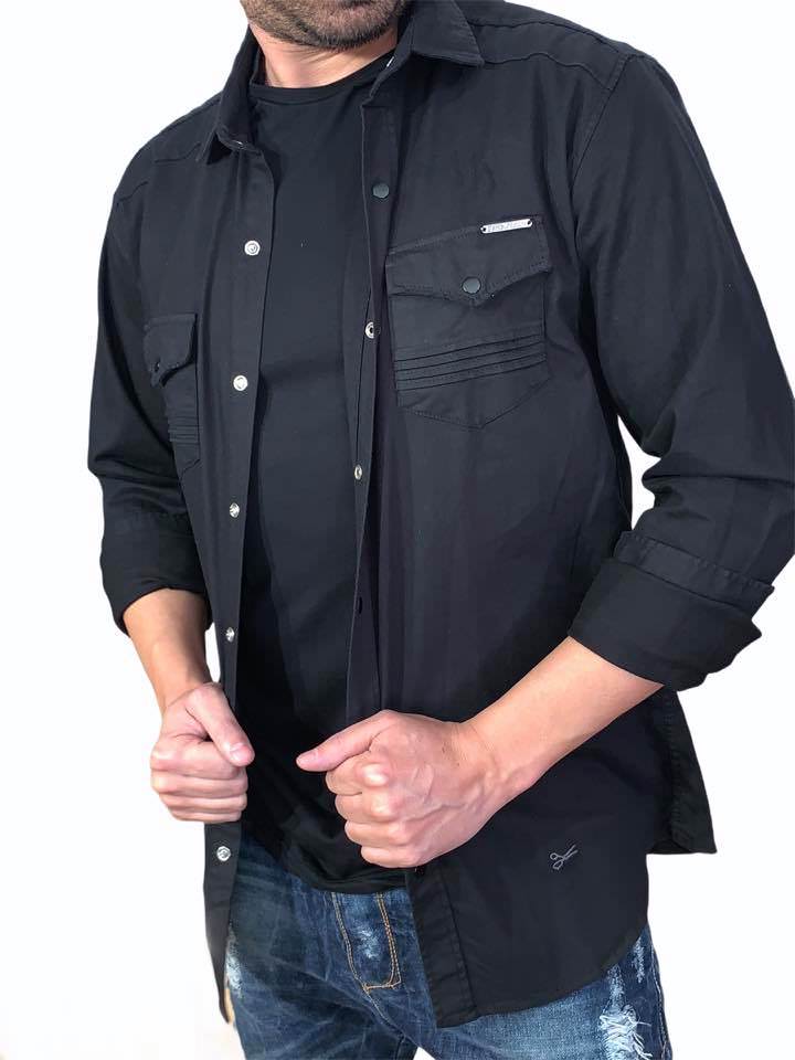 Ben Tailor τζίν πουκάμισσο μαύρο 201201S